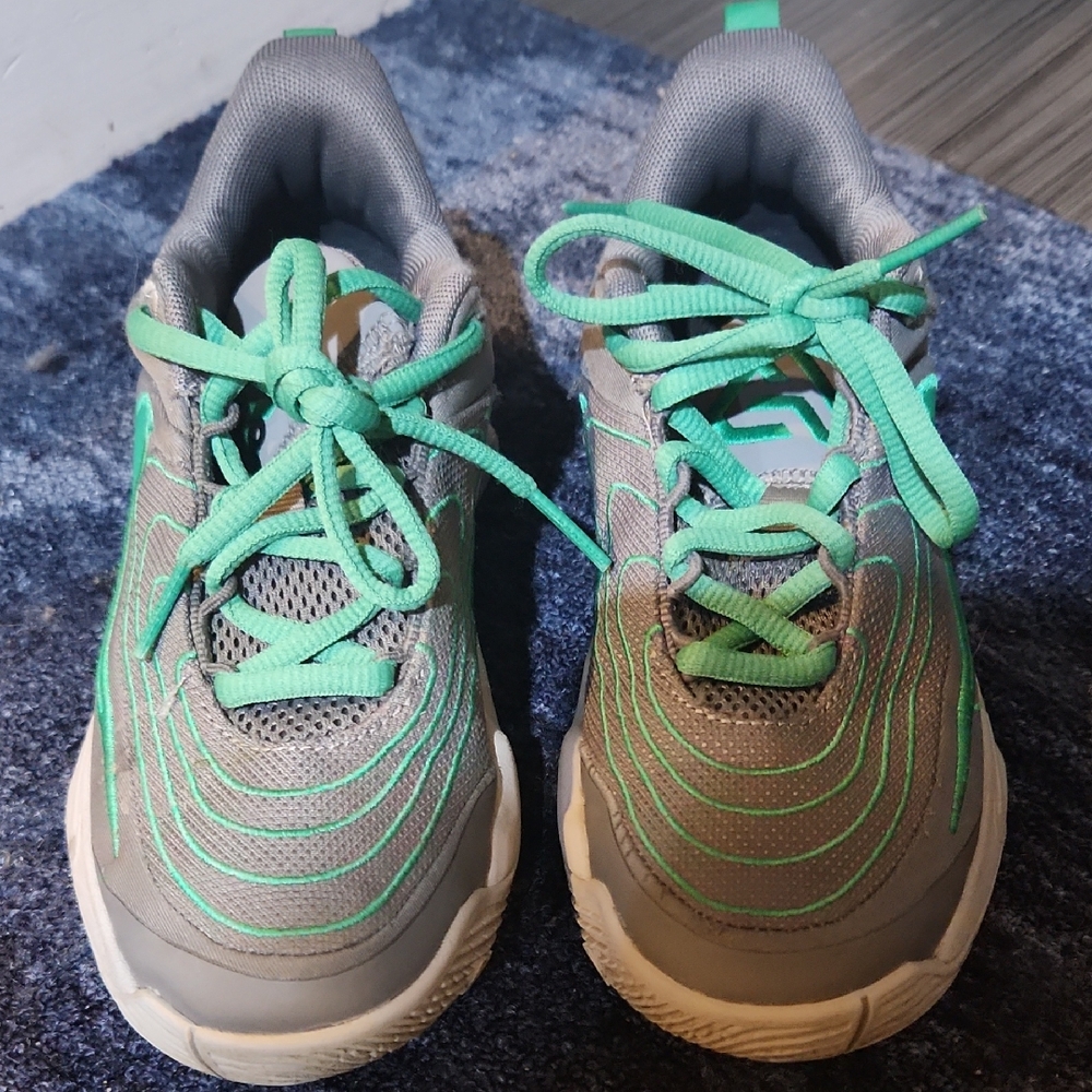 New Nike Gray and Teal Kids' Sneakers